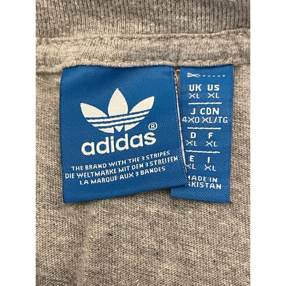 Adidas Soft Grey Three Stripe Short Sleeve T-Shirt size XL - Picture 6 of 8